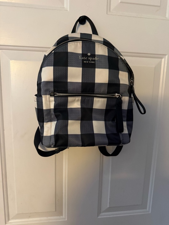 kate spade Handbags - kate spade Black and White Check Backpack